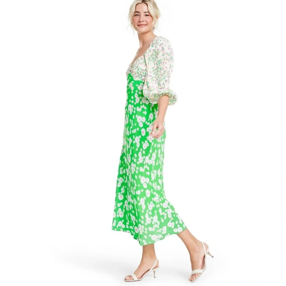 RIXO X Target Green Daisy Midi Dress - Picture 2 of 11